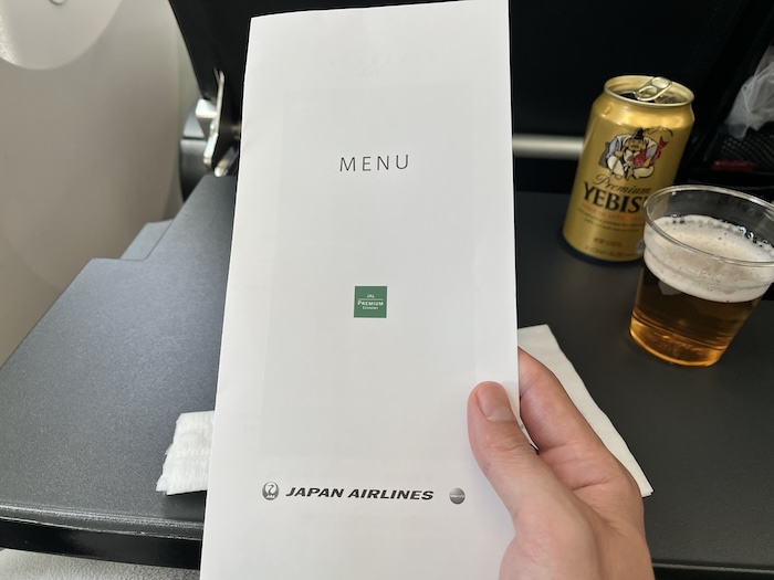 JAL 787-9 プレミアムエコノミー　食事メニュー