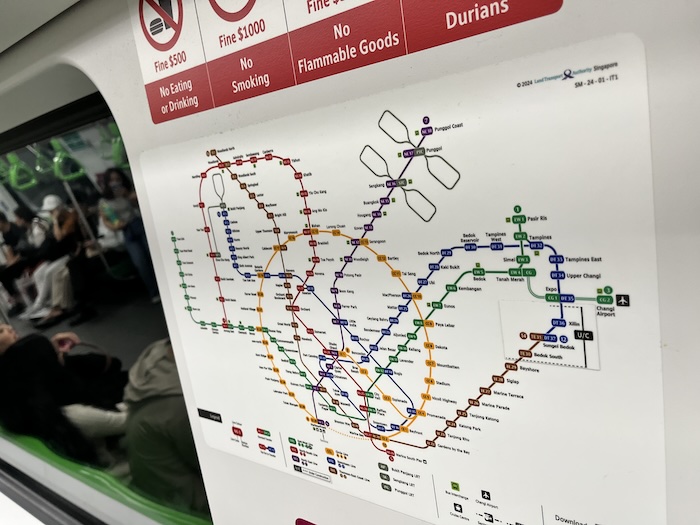 シンガポール　地下鉄（MRT）路線図