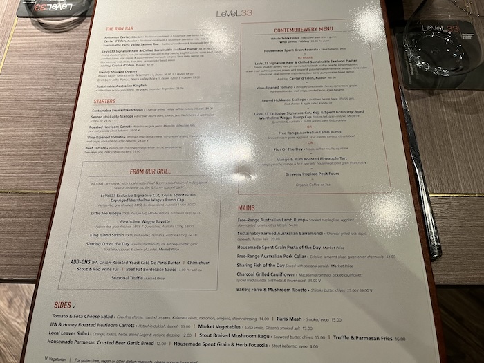 LeVel33 フードメニュー